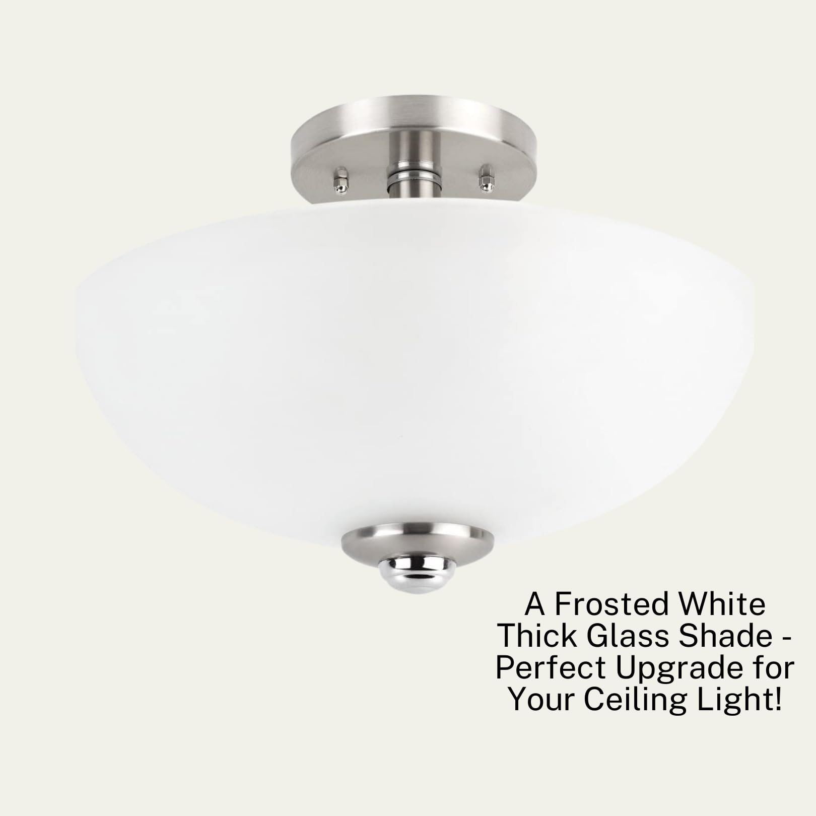 LightAccents frosted shade for flush mount lights, even light diffusion.