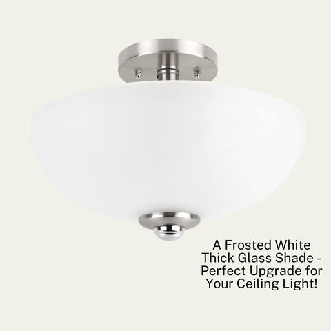 LightAccents frosted shade for flush mount lights, even light diffusion.
