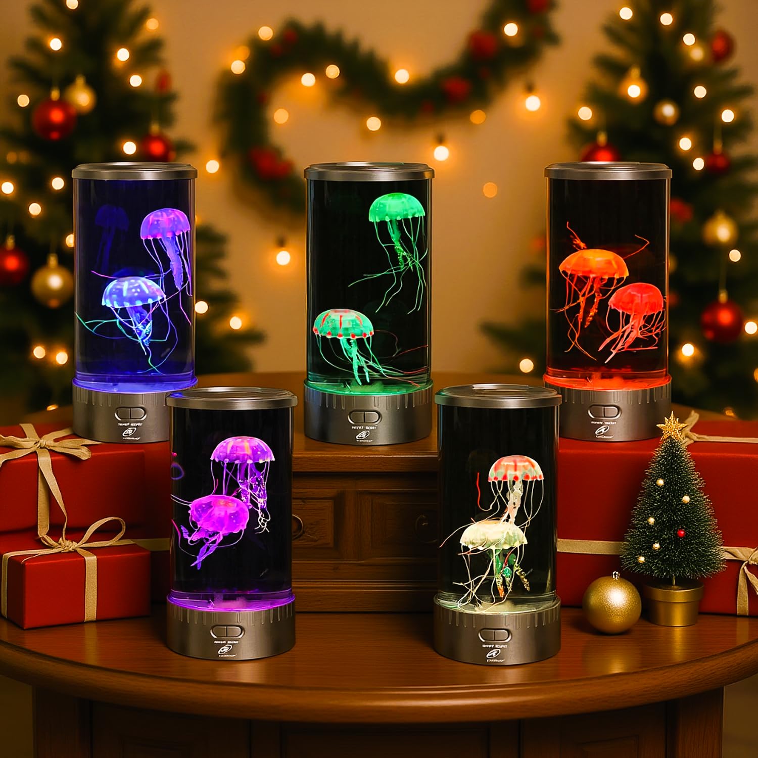 Lightahead sensory aquarium jellyfish close-up shows lifelike motion and soothing light.