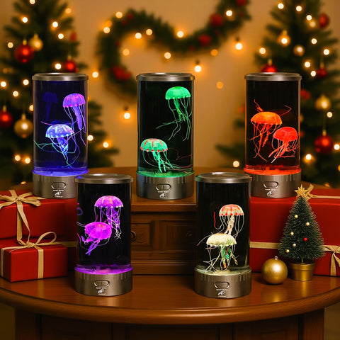 Lightahead sensory aquarium jellyfish close-up shows lifelike motion and soothing light.