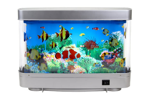 Lightahead Sensory Aquarium Lamp front view with moving fish for calming focus