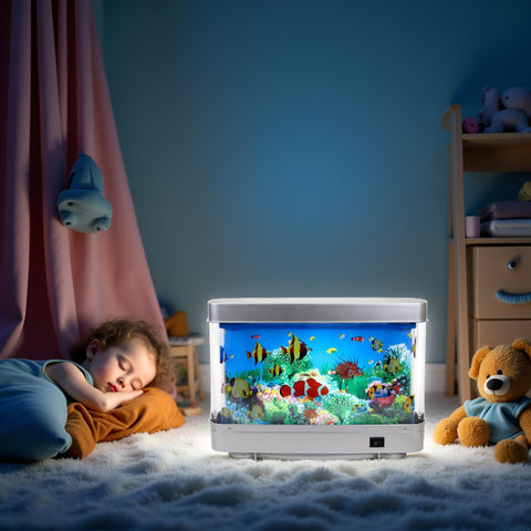 Lightahead Sensory Aquarium Lamp ocean scene at night provides soothing decor