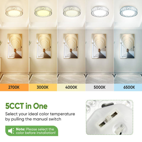 Lightania 5CCT toggle ceiling light allows warm to cool ambience.