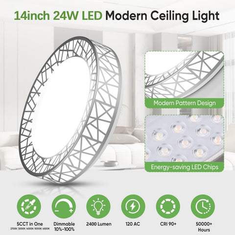 Lightania LED ceiling light delivering 24W and 2400LM for bright, energy-efficient rooms.