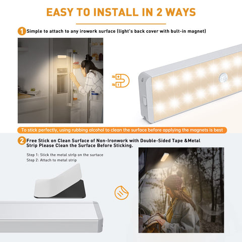 Lightbiz adhesive install closet light sticks to flat surfaces for quick setup