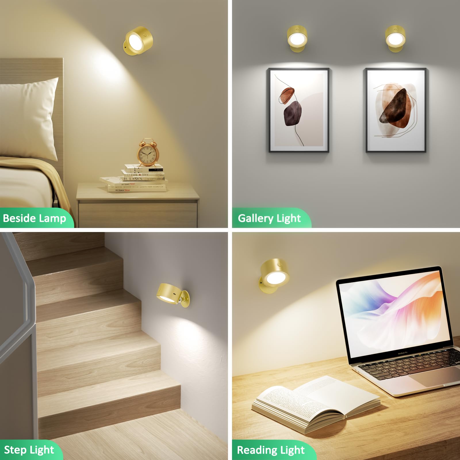 Lightbiz cordless wall sconce powered by rechargeable battery for flexible placement.