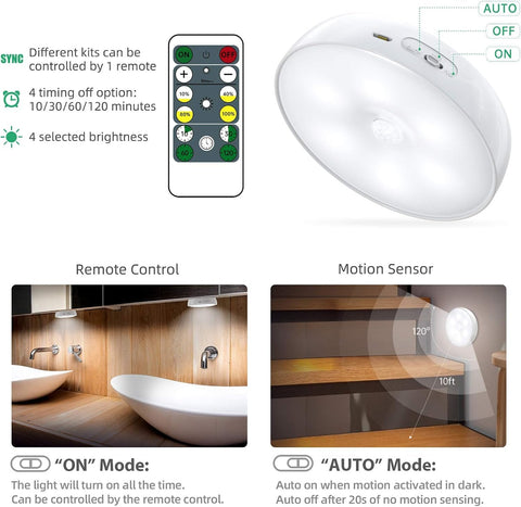 Lightbiz dimmable puck light with adjustable brightness for cabinets
