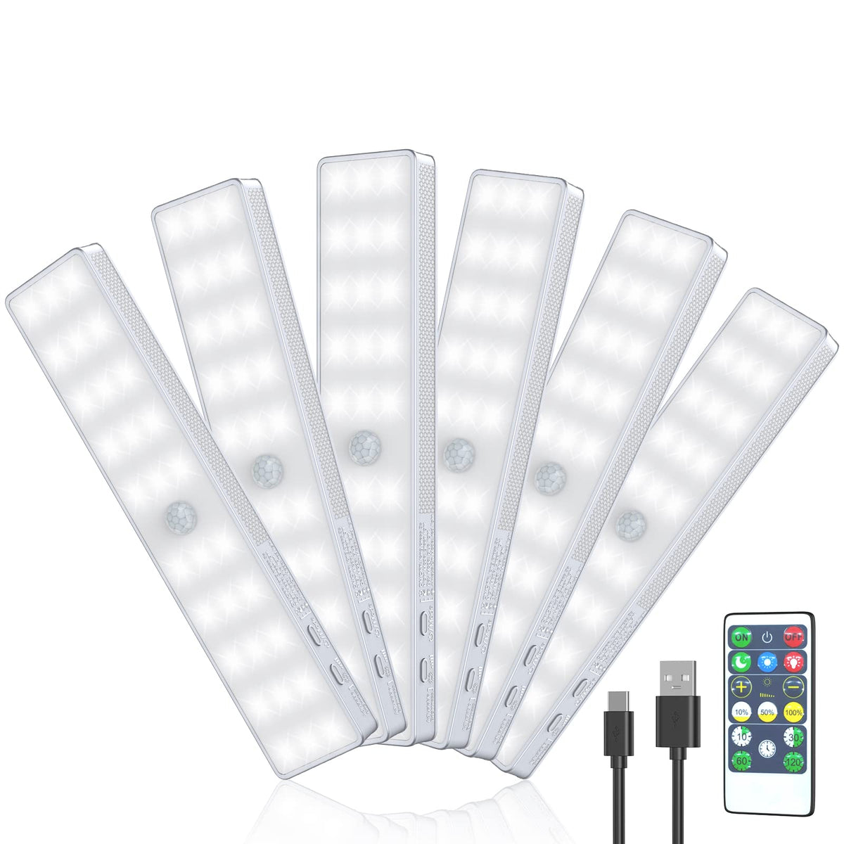 Lightbiz LED Closet Light 6-pack brightens wardrobes with even illumination.