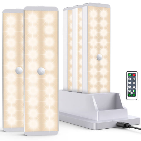 Lightbiz LED closet light with charging station mounted in wardrobe for easy, hands-free access