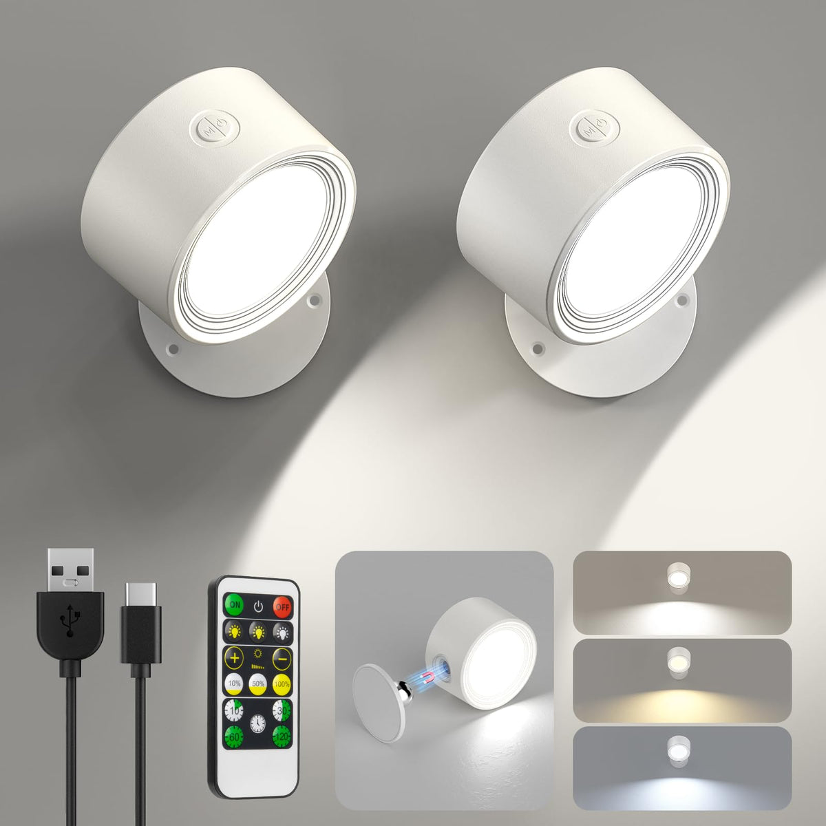 Lightbiz LED wall lamp mounted on wall for ambient bedroom lighting.