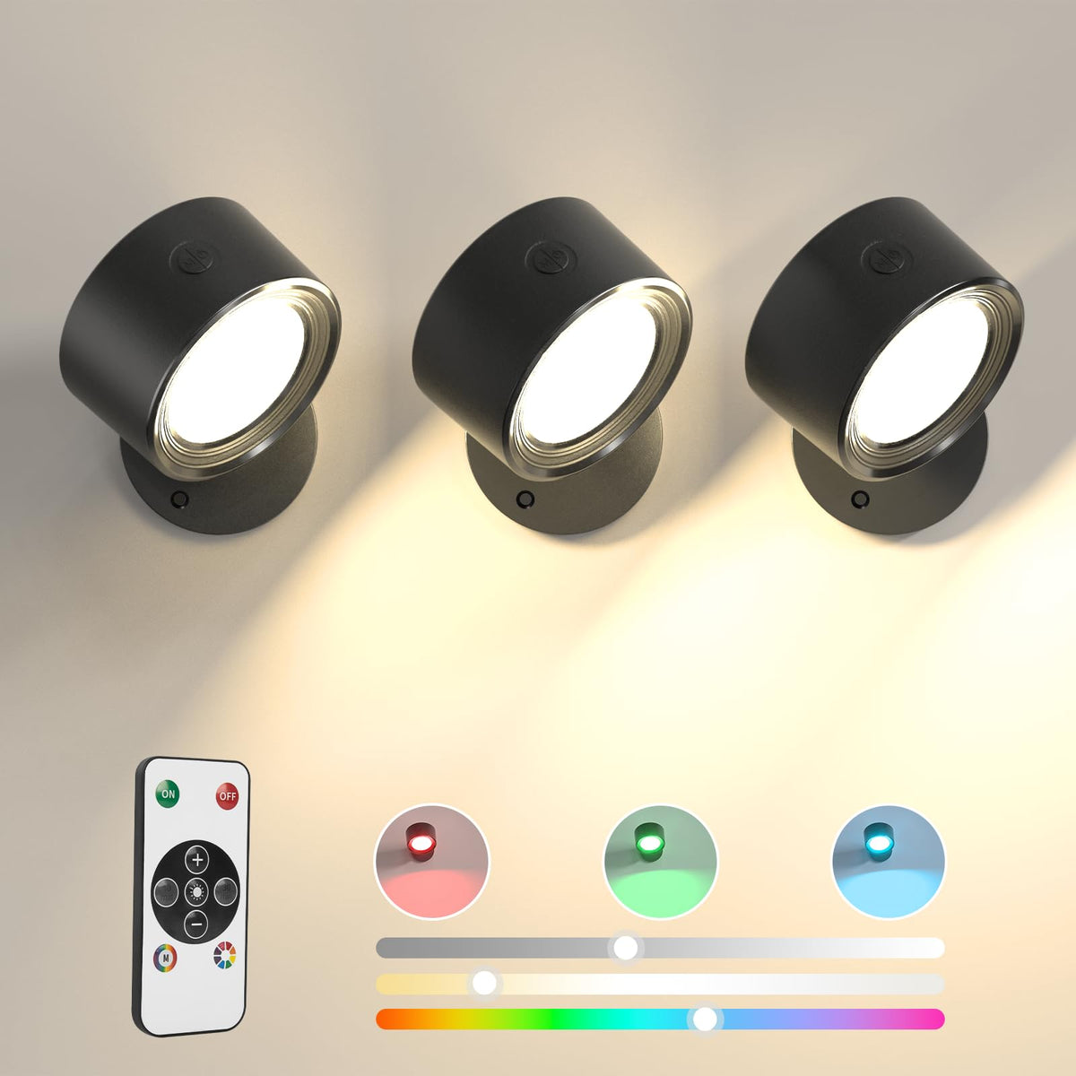 Lightbiz LED wall light with remote control for convenient mood lighting