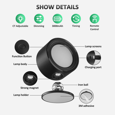 Lightbiz bedside lighting setup great for reading and makeup tasks