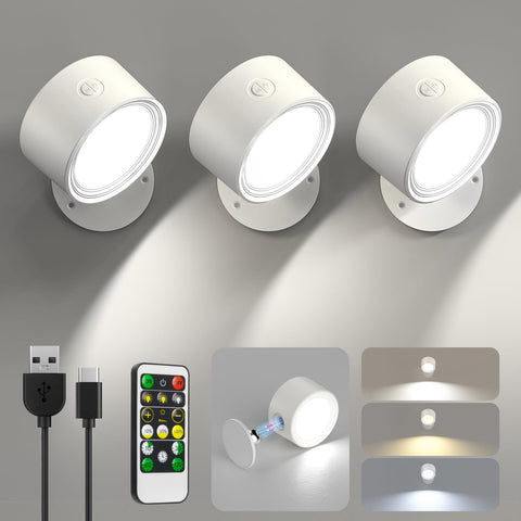 Lightbiz LED wall sconces with remote control for cordless bedside lighting