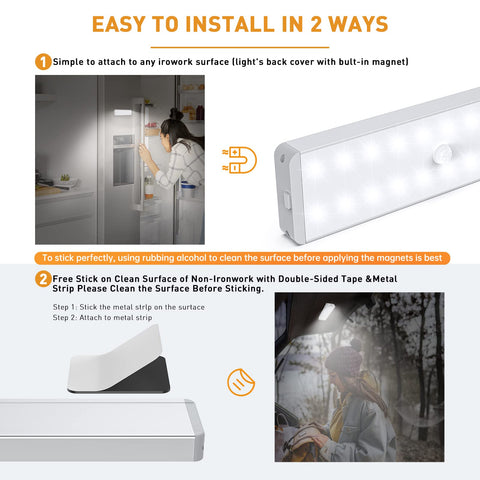 Lightbiz magnetic and adhesive installation closet light mounted on a surface