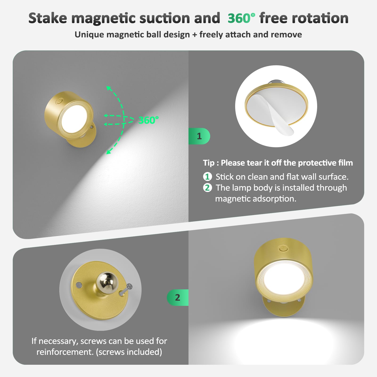 Lightbiz magnet mount with 3M adhesive for quick, tool-free installation.