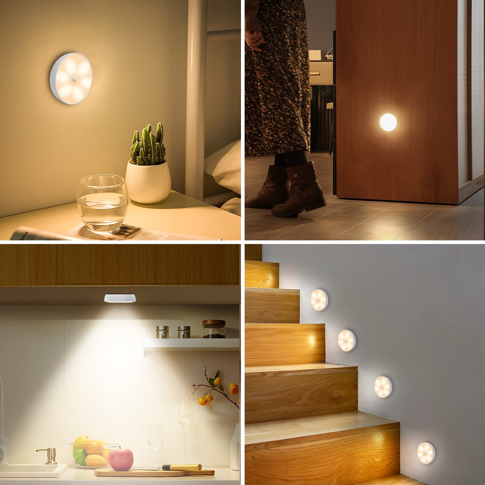 Lightbiz USB rechargeable puck light with 1200mAh battery for repeat use