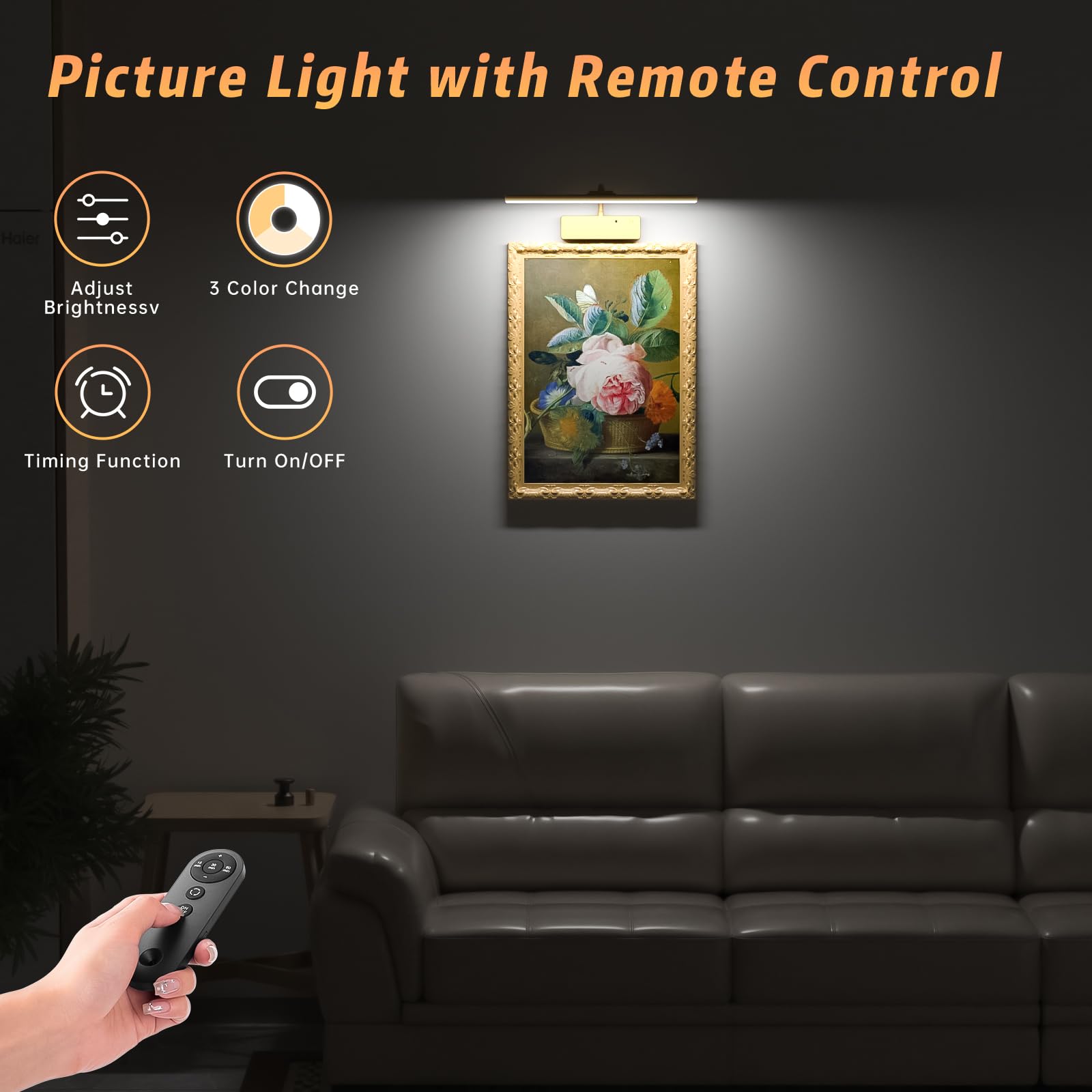 Lightbiz light features five brightness levels for ambiance.