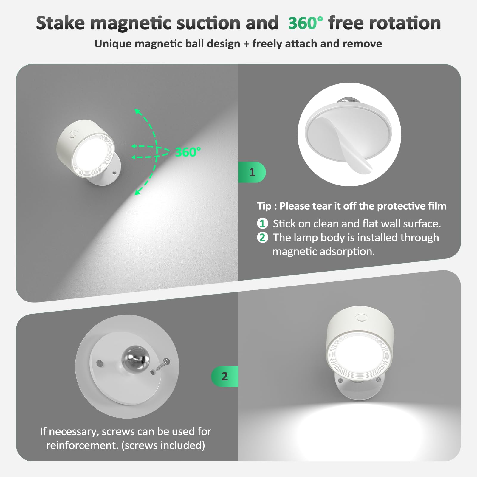 Lightbiz tools-free magnetic mount enables easy repositioning and charging
