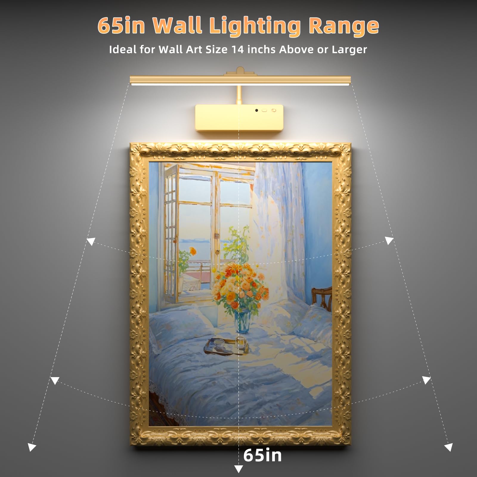 Lightbiz wall light is cordless with built-in 5400mAh battery.