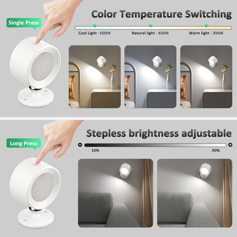 Lightbiz wall lights with 3 color temps and dimming for mood and task lighting