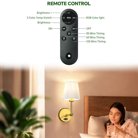 Lightbiz wall sconce with remote control lets you adjust lighting from afar.