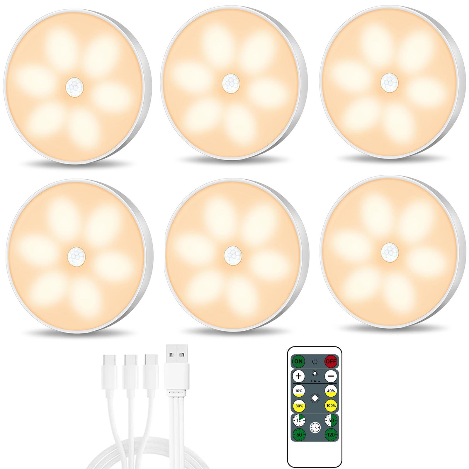 Lightbiz warm color LED closet light with motion sensor for night visibility
