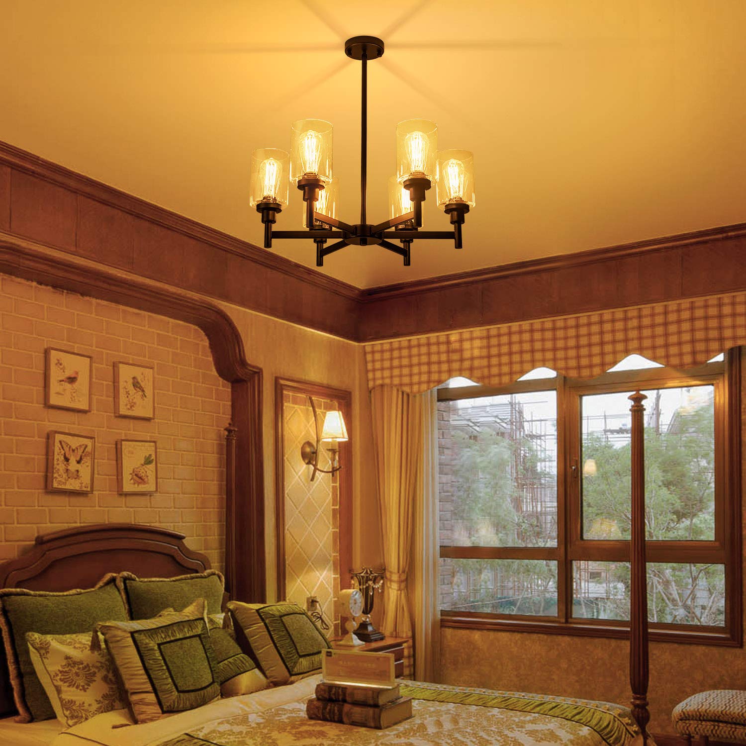 LIGHTDAMY industrial hanging black frame offers bold versatile illumination