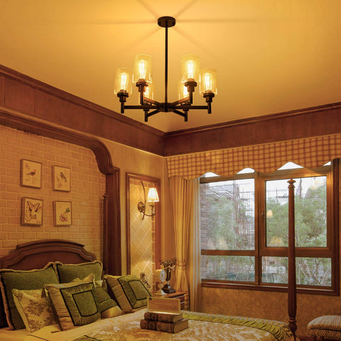 LIGHTDAMY industrial hanging black frame offers bold versatile illumination