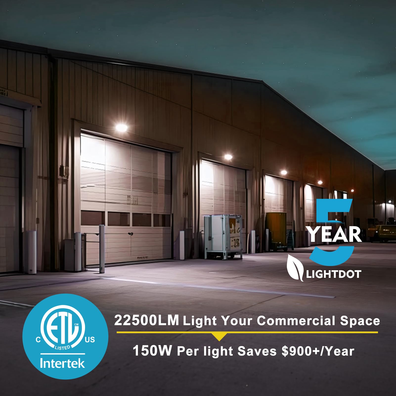Lightdot 6Pack wall pack beam spread view for broad outdoor coverage.