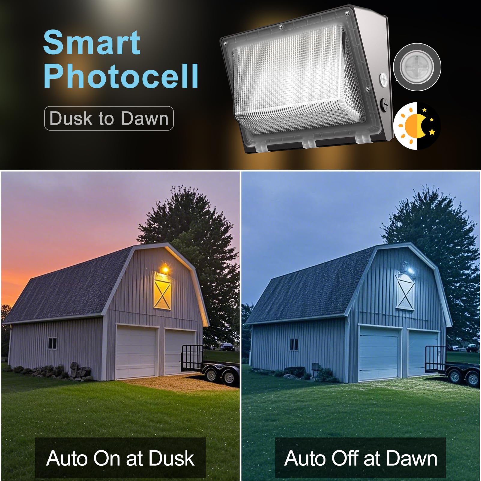 Lightdot 6Pack dusk-to-dawn mode highlighting energy-saving operation.