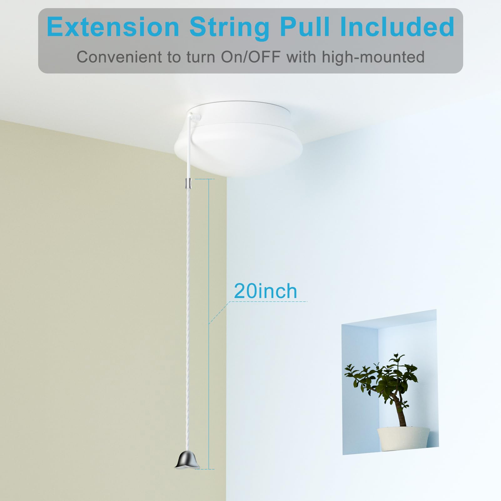 Lightdot pull-chain close-up highlighting simple independent control.