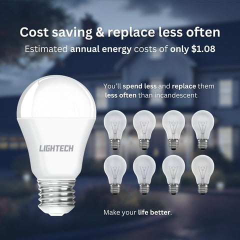 Lightech A19 LED bulbs 15,000-hour lifespan reduces replacements
