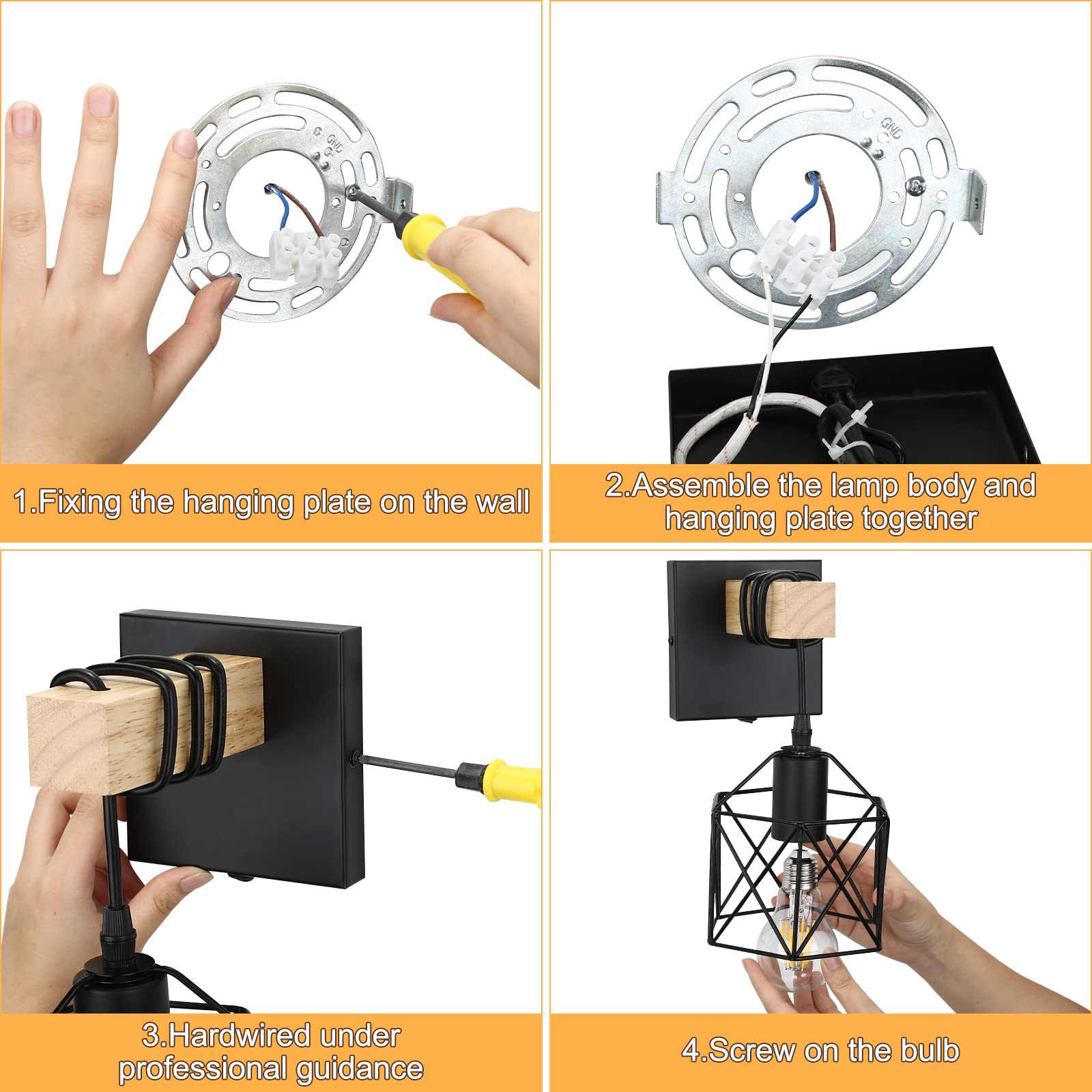 Lightess dimmable wall sconce compatible with dimmable bulbs and switches