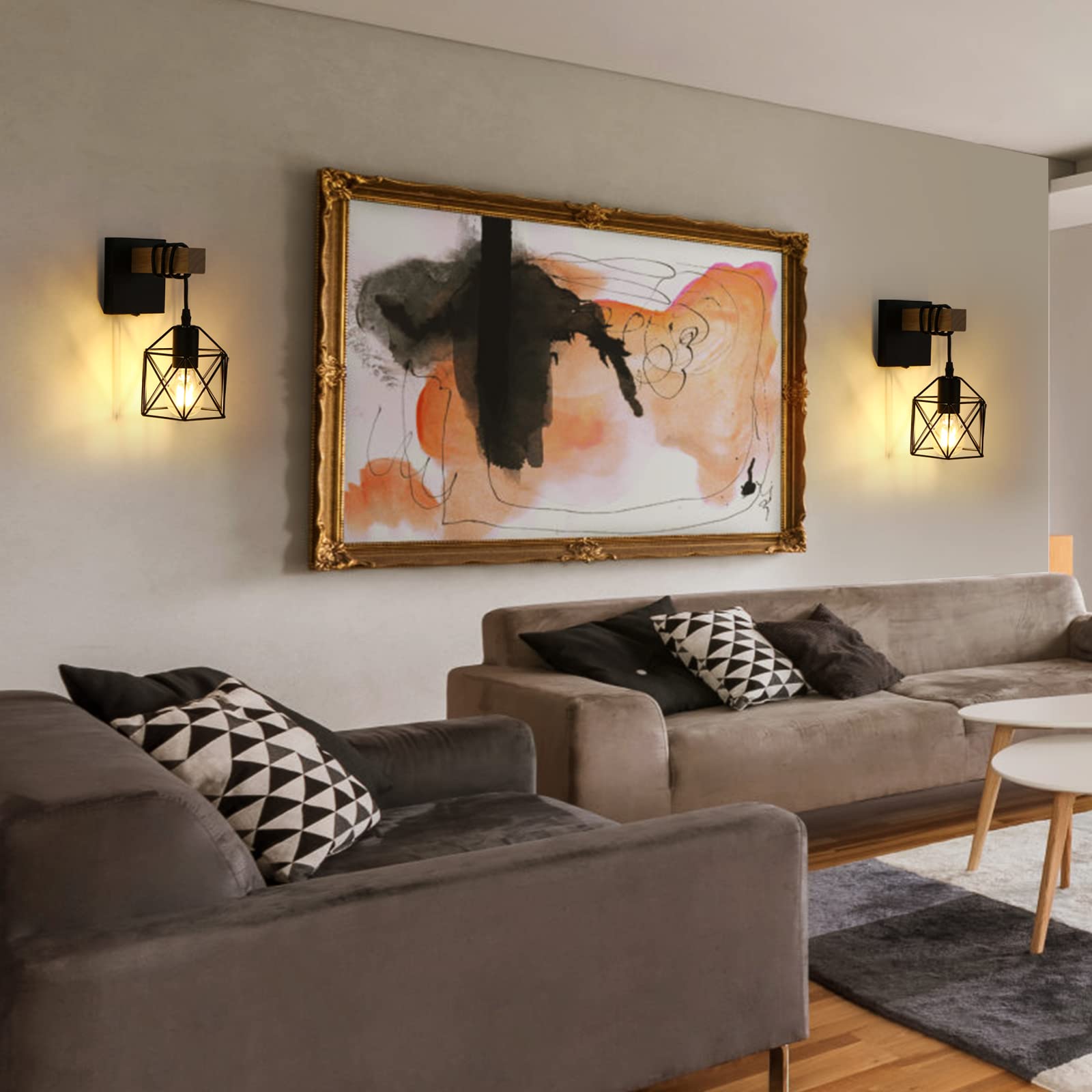 Lightess living room wall light mounted beside seating area