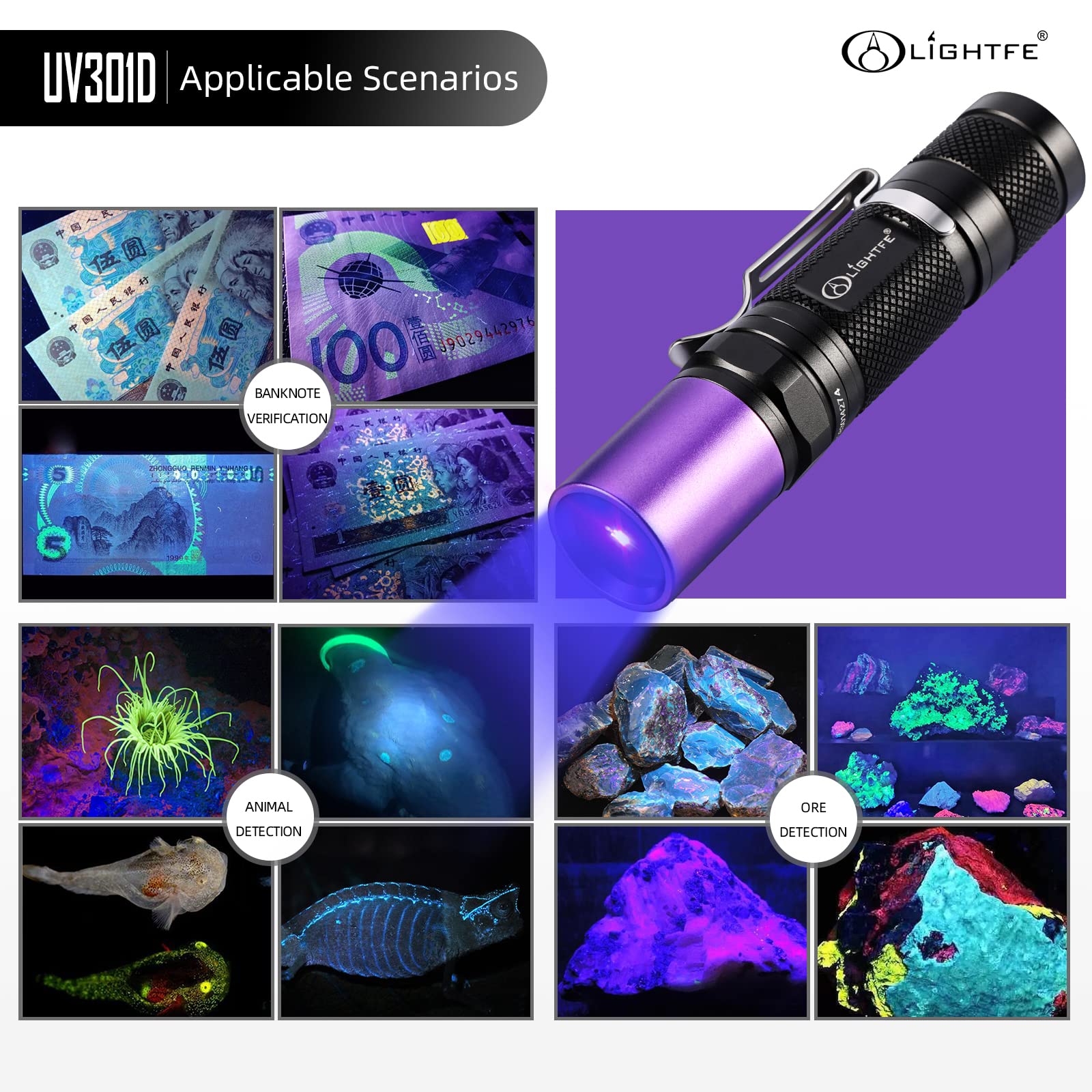 Lightfe UV301D hard-anodized finish withstands rugged field use.