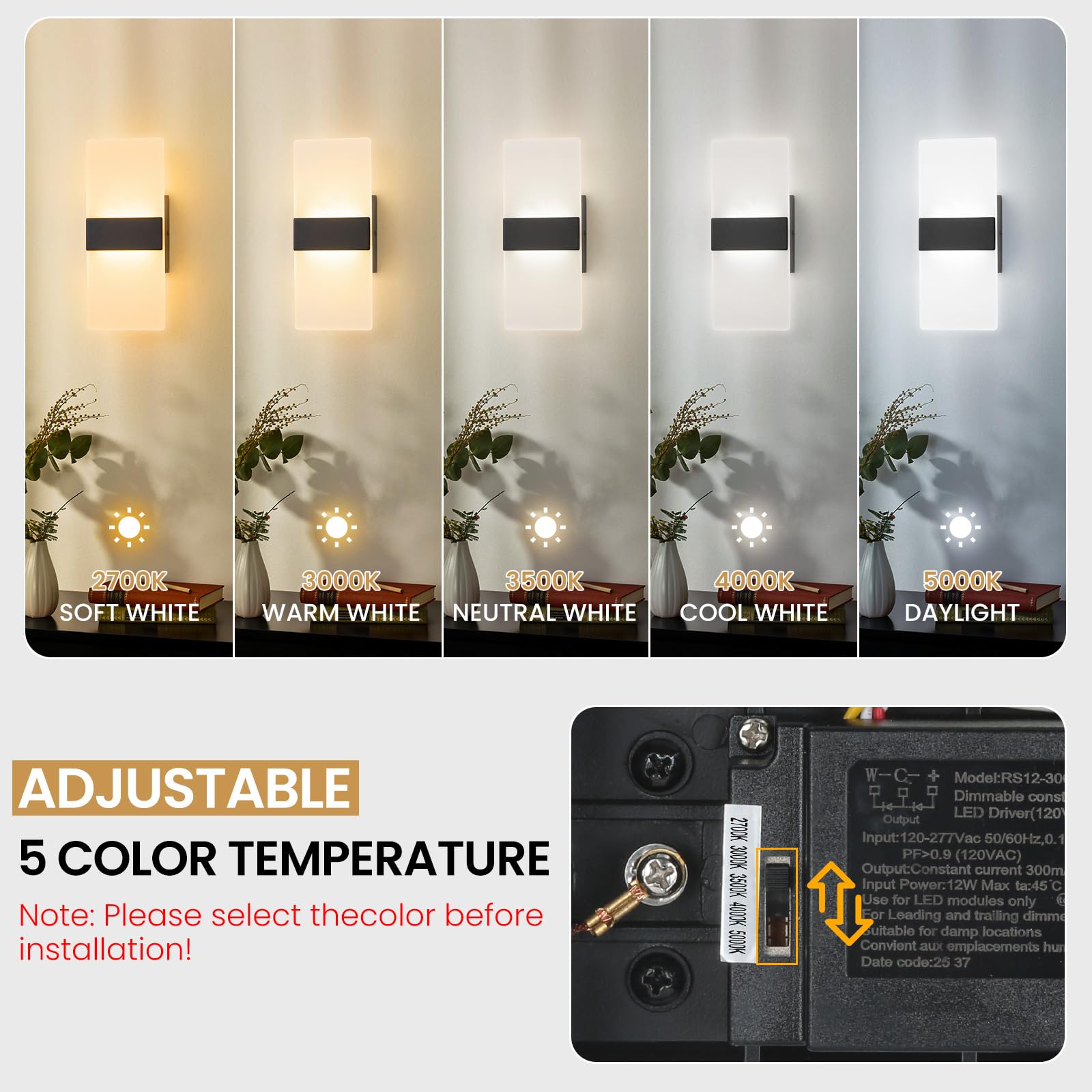 LightFuze wall sconce black aluminum frame for indoor durability