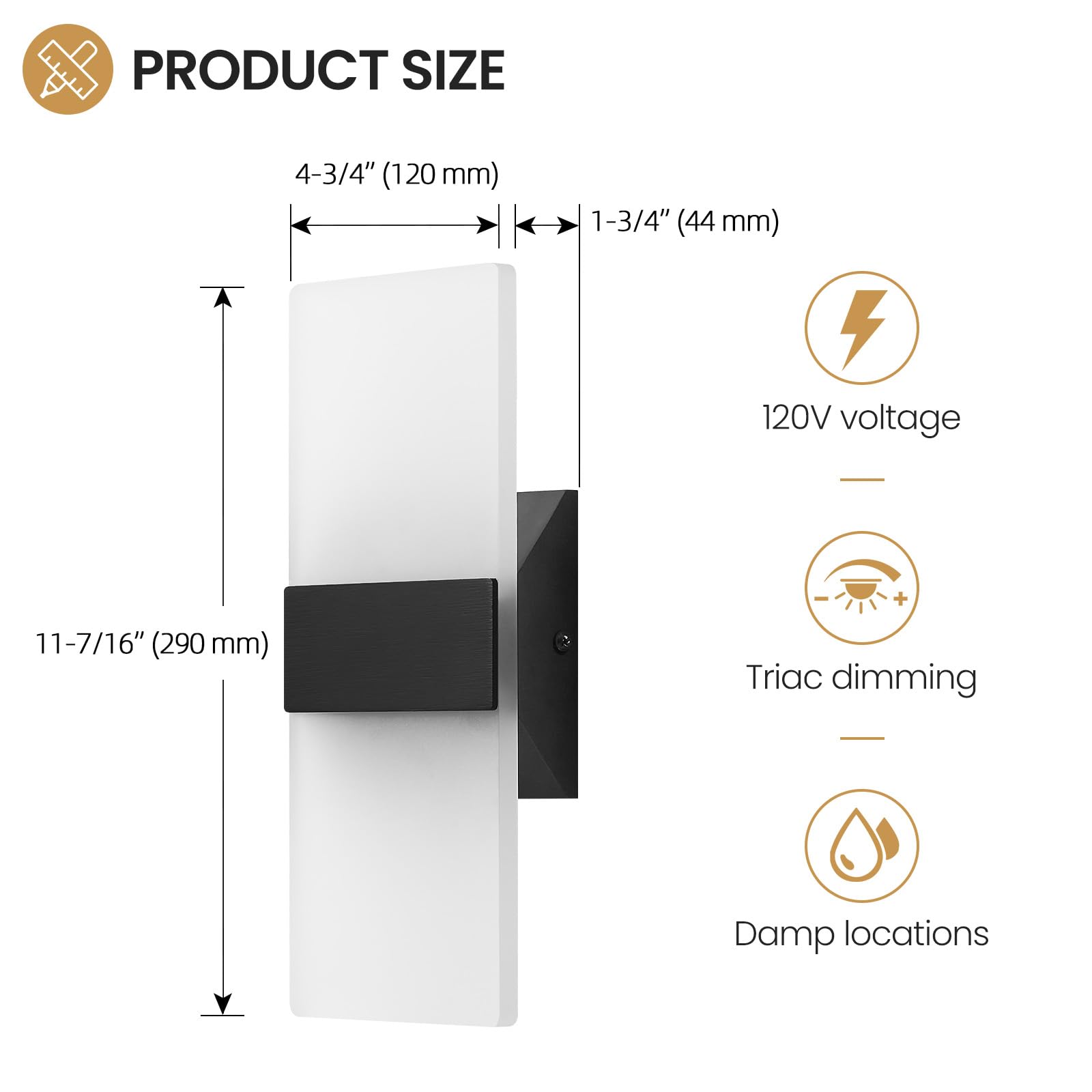 LightFuze damp-location rated sconce suitable for moisture-prone spaces