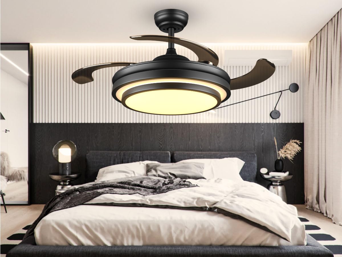 Lightimes black fandelier design complements modern interiors with sleek profile.