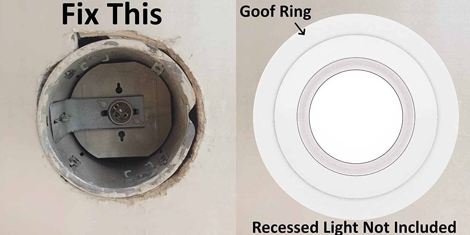 Lighting Labs goof trim ring inner diameter 6.2 inches; seamless ceiling edge.