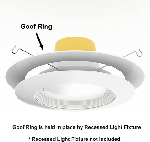 Lighting Labs Goof Trim Ring designed for 6 to 8 inch recessed cans for compatibility.
