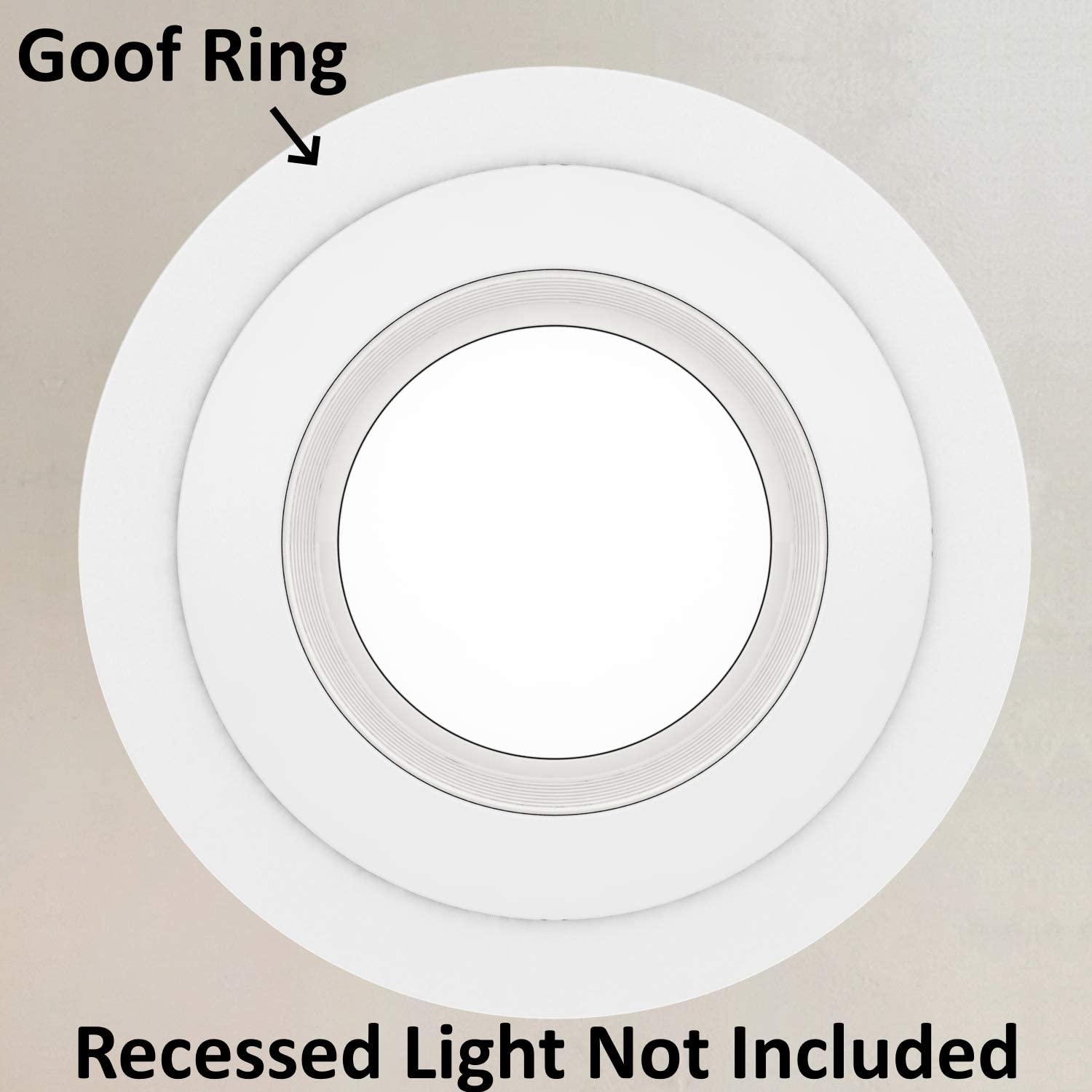 Lighting Labs goof trim ring covers drywall gaps around recessed fixtures.