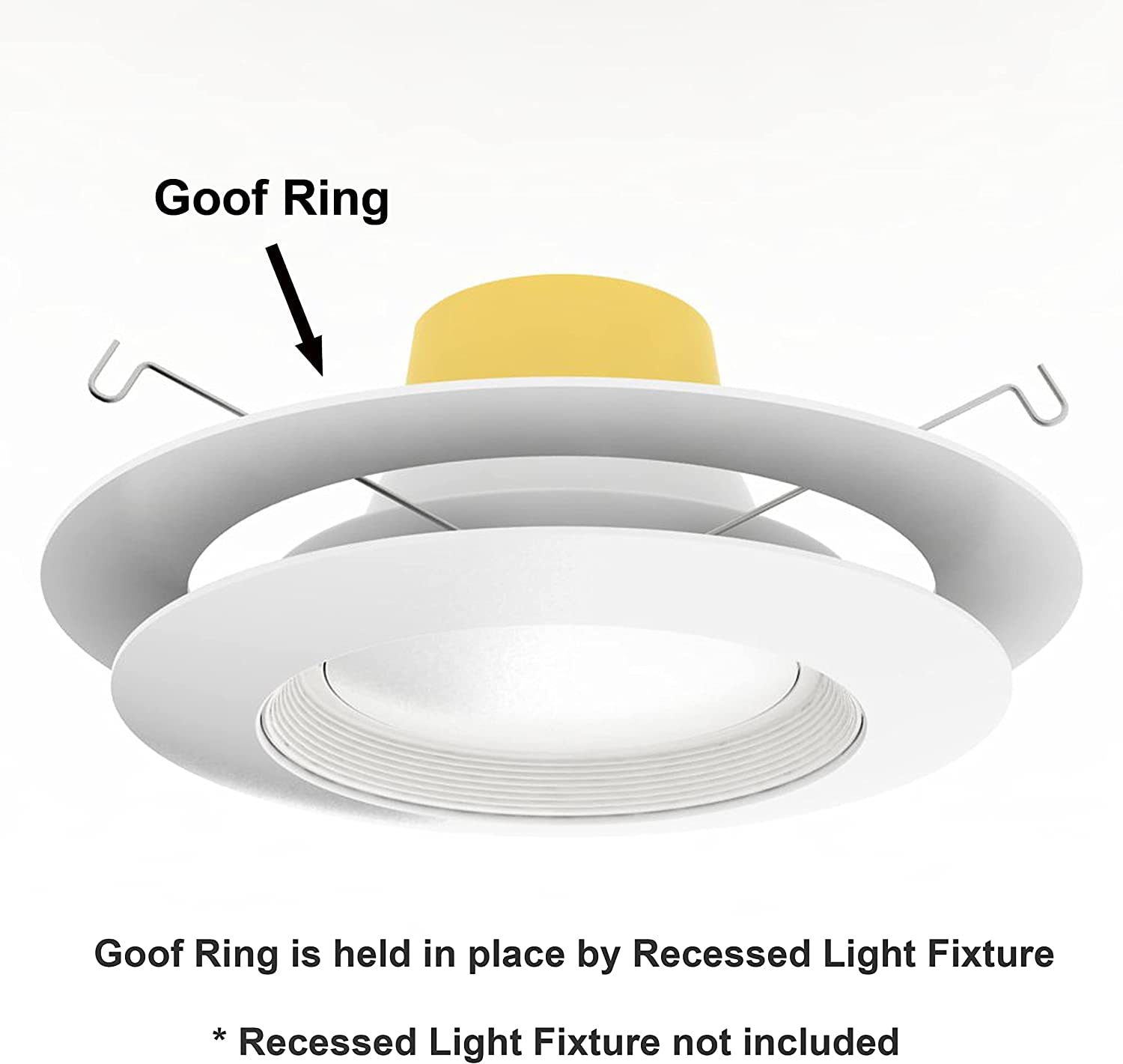 Lighting Labs goof trim ring covers gaps from mis-cut holes in drywall.