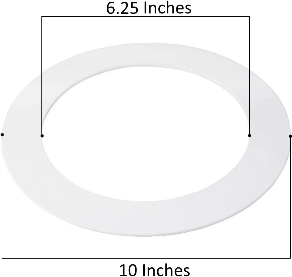 Lighting Labs Goof Trim Ring inner diameter 6.2 inches accommodates can openings.