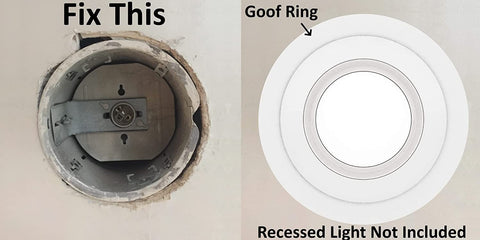 Lighting Labs trim ring with 6.2 inch inner diameter fits 6-inch cans securely.