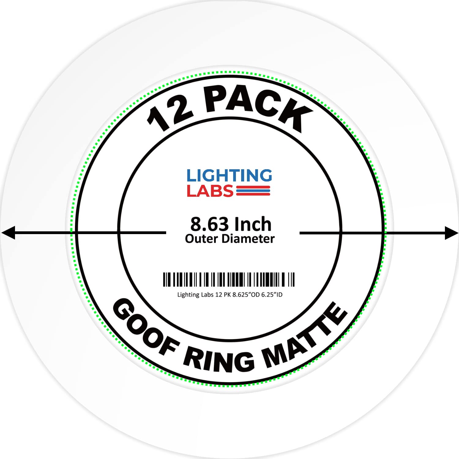 Lighting Labs trim ring with 8.6 inch outer diameter finishes recessed lighting neatly.