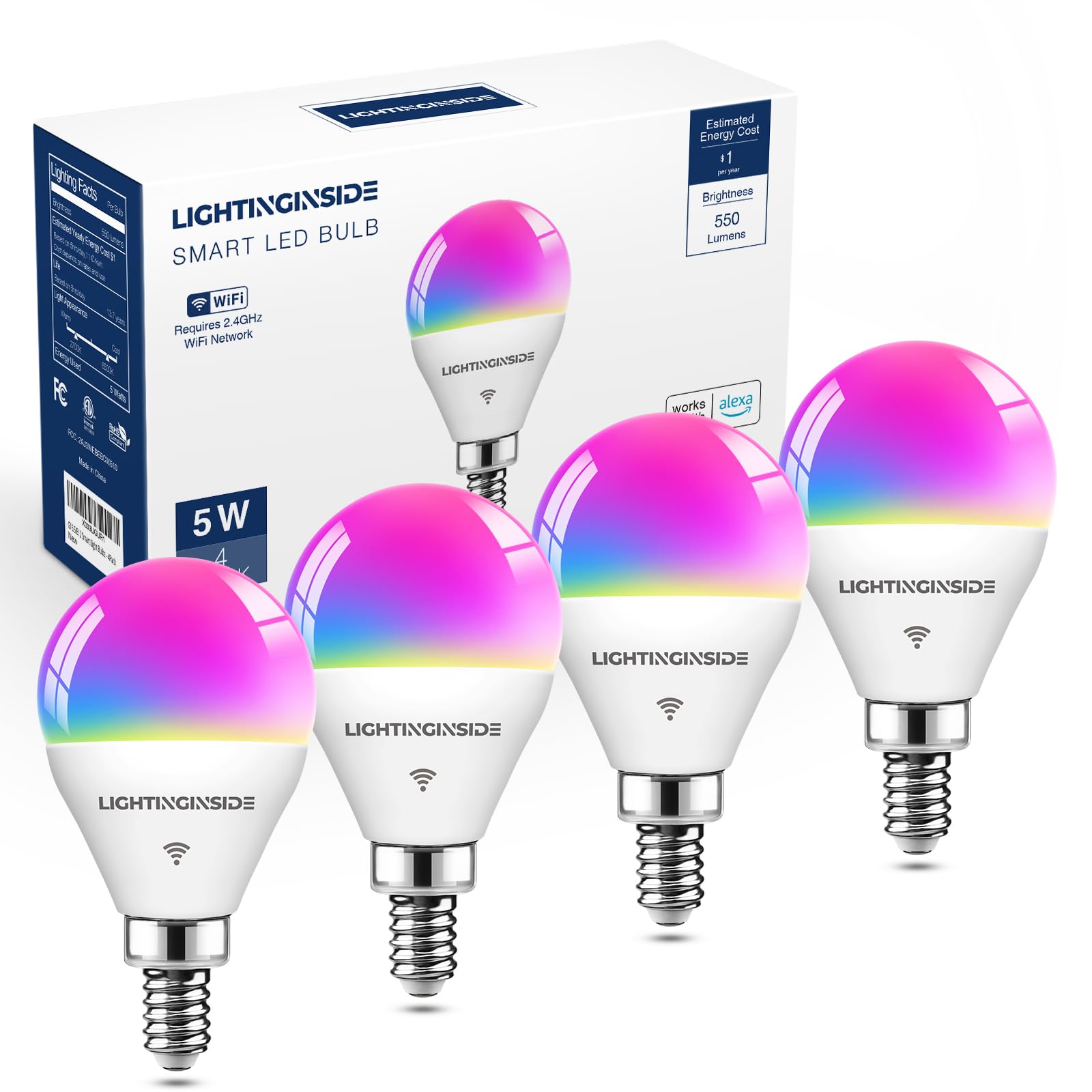 Lightinginside E12 smart bulb setup shows quick pairing in the Smart Life app