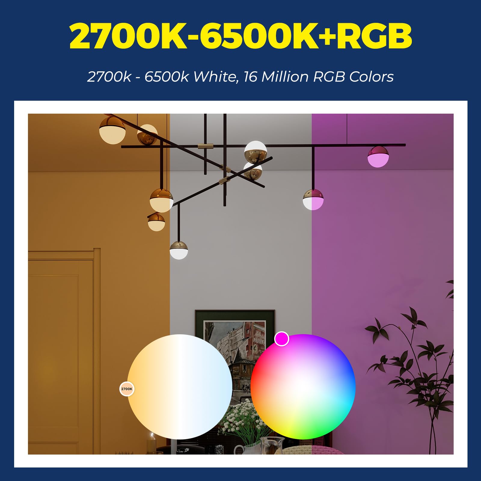 Lightinginside E26 RGBW color options create ambiance