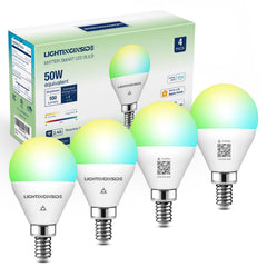 Lightinginside Matter E12 bulb in a chandelier enables seamless smart control.
