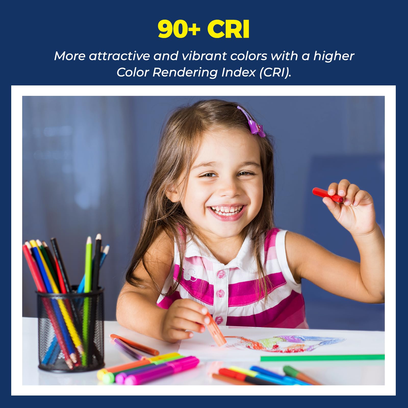Lightinginside RGBCW color-changing bulb displaying vivid color options.