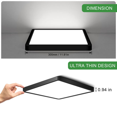 LightingWill flush-mount square LED panel with slim profile for modern ceilings.